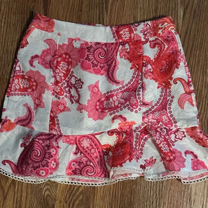 printed mini skirt